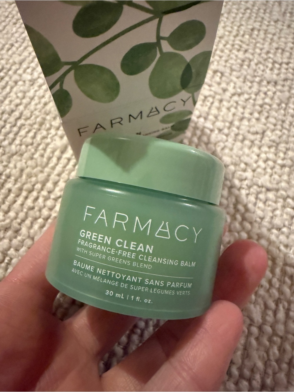 New Farmacy Green Clean Fragrance-Free Cleansing Balm makeup remover 1 oz